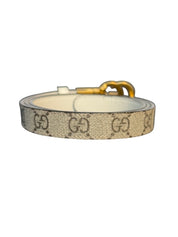 Gucci GG Marmont Supreme Monogram Thin Belt with Gold Buckle