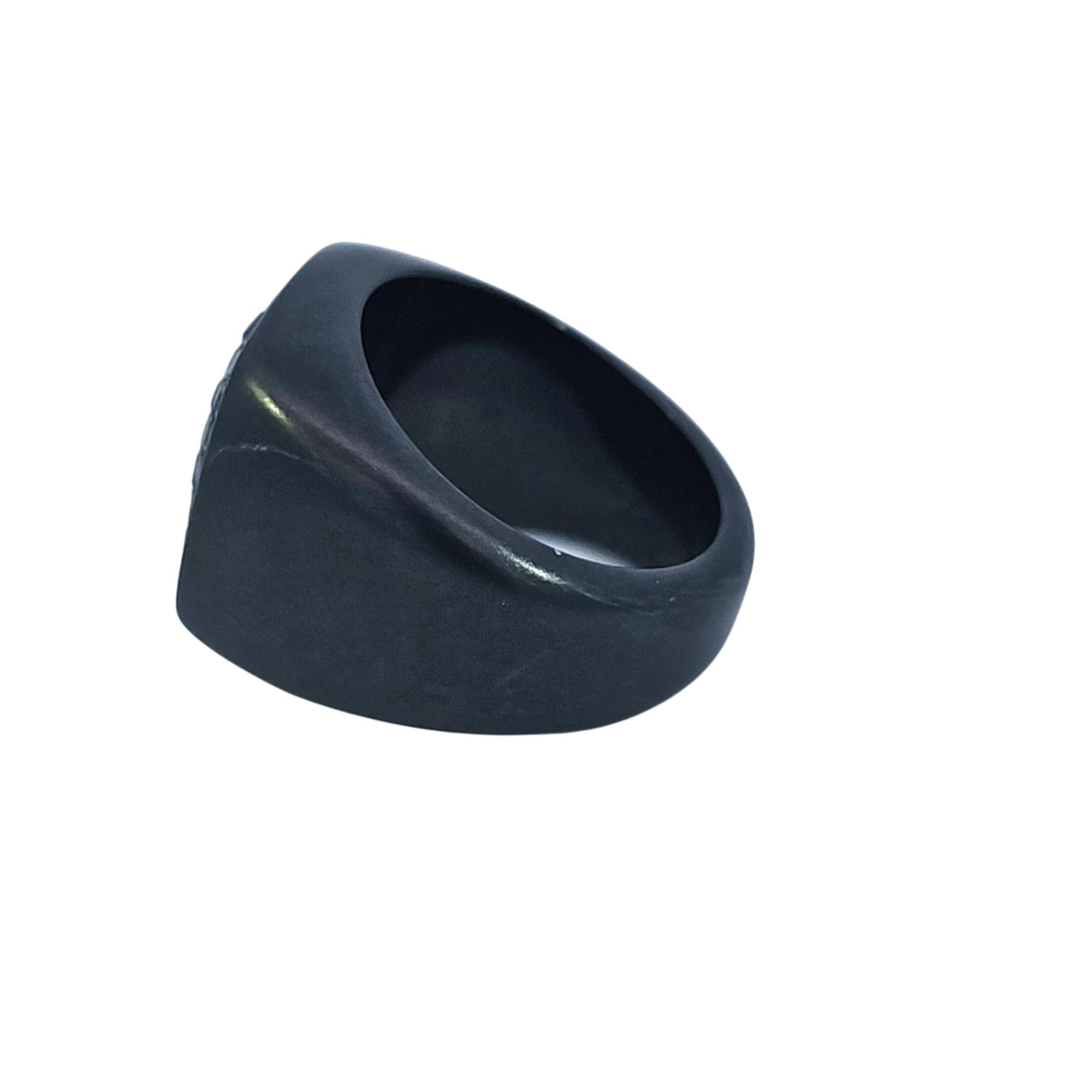 David Yurman Titanium Black Diamond Streamline Signet Ring