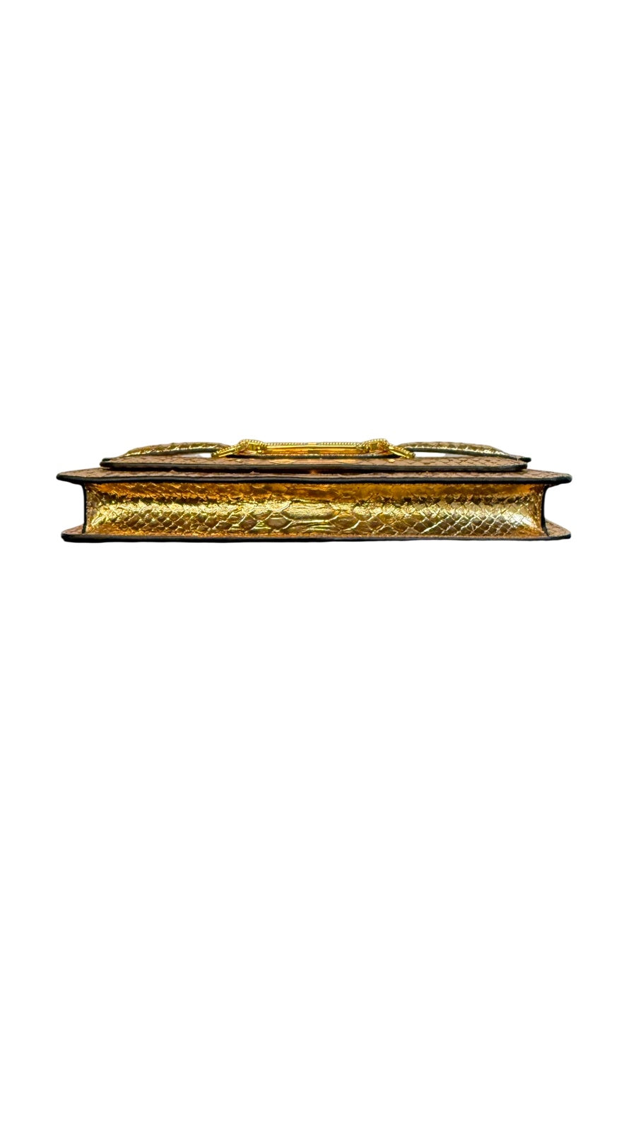 Tom Ford Gold Metallic Python Embossed Shoulder Bag