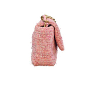 Chanel 19 Pink Tweed Small Flap Bag with Multi-Tone Chain