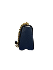 Louis Vuitton Twist MM Epi Leather Shoulder Bag Indigo with Gold Chain