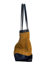 Gucci Ophidia Medium Straw and Leather Tote Bag