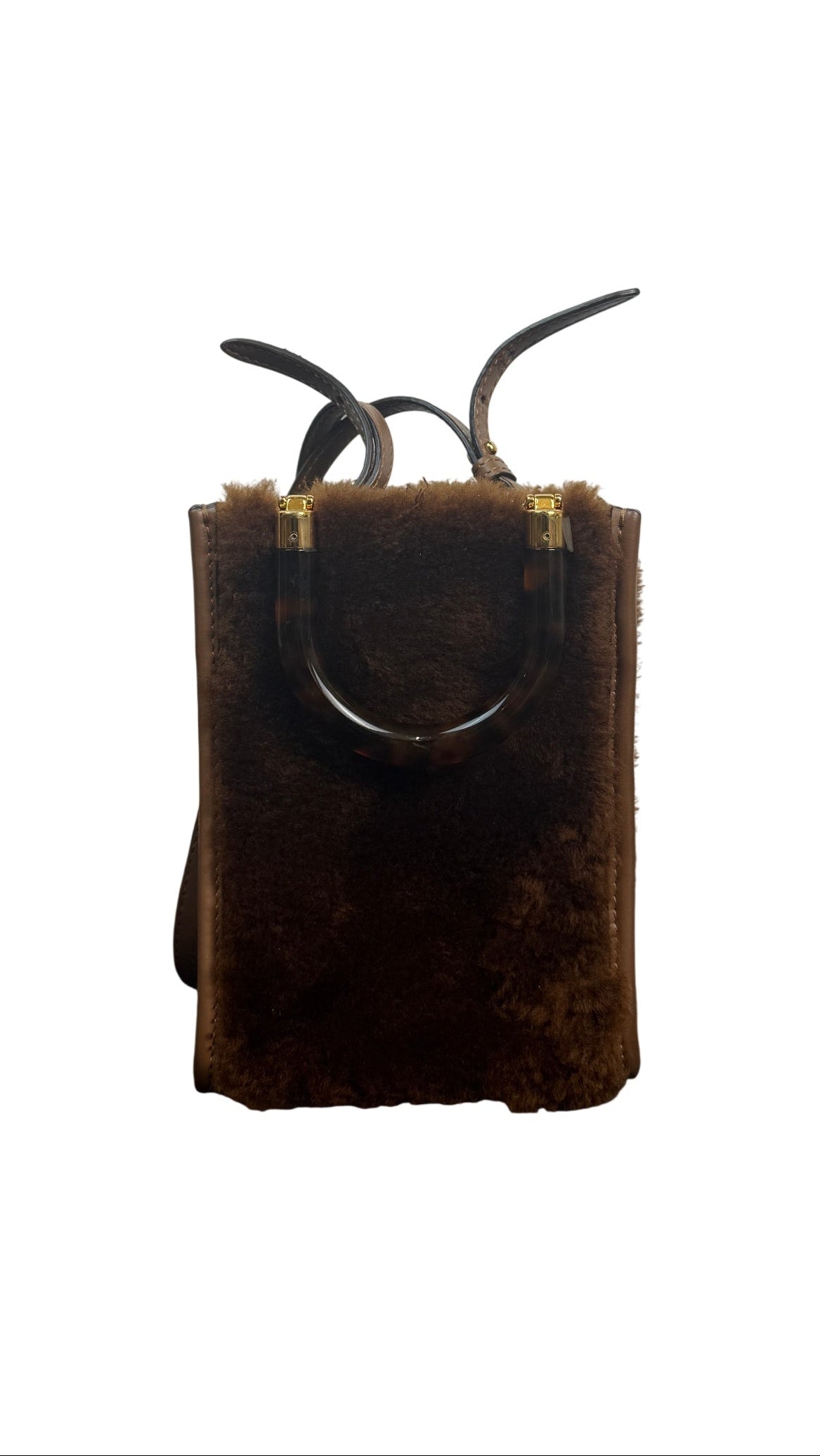 Fendi Sunshine Mini Shearling Tote Bag