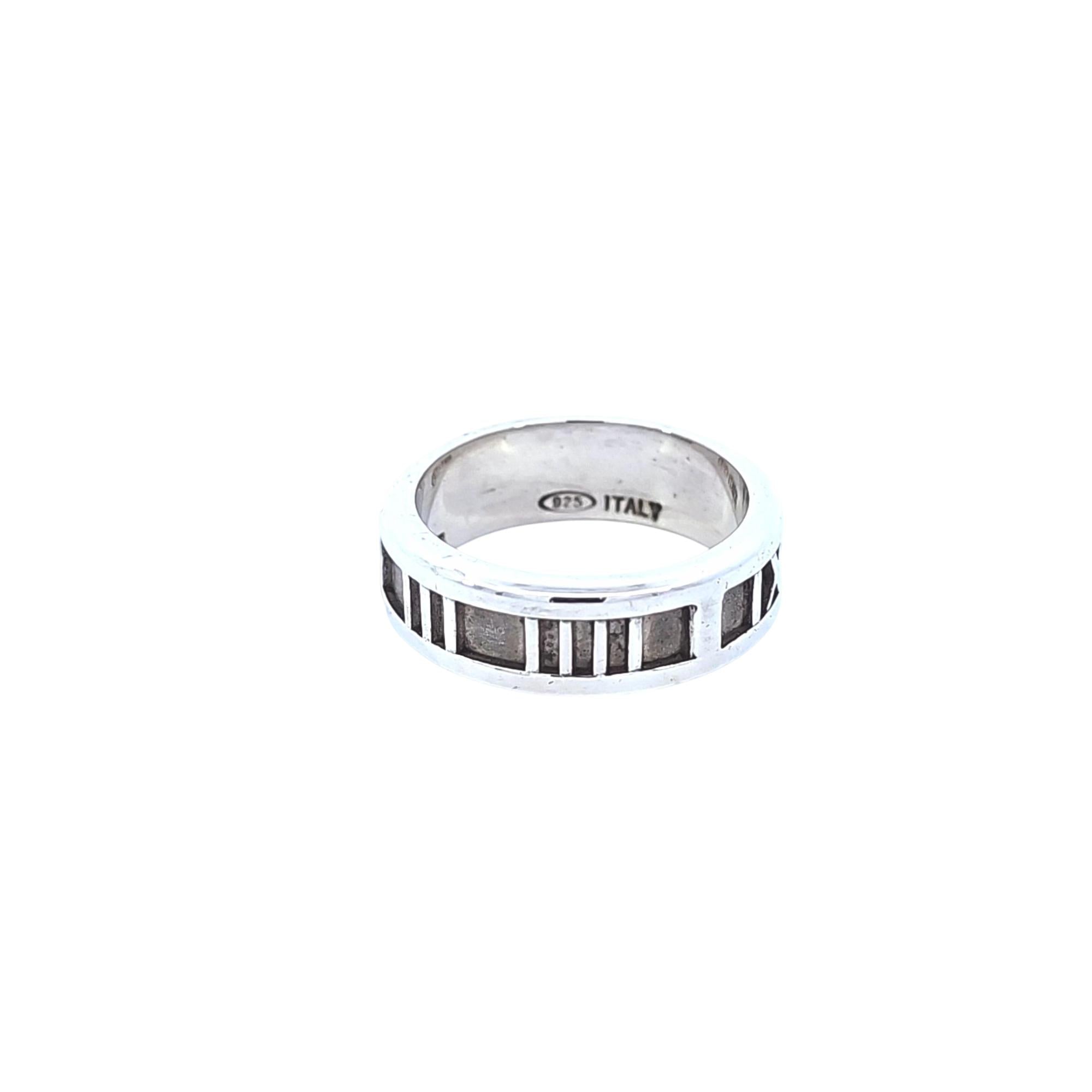 Tiffany & Co. Atlas Roman Numeral Sterling Silver Ring