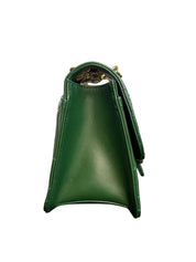 Salvatore Ferragamo Gancini Green Quilted Leather Shoulder Bag