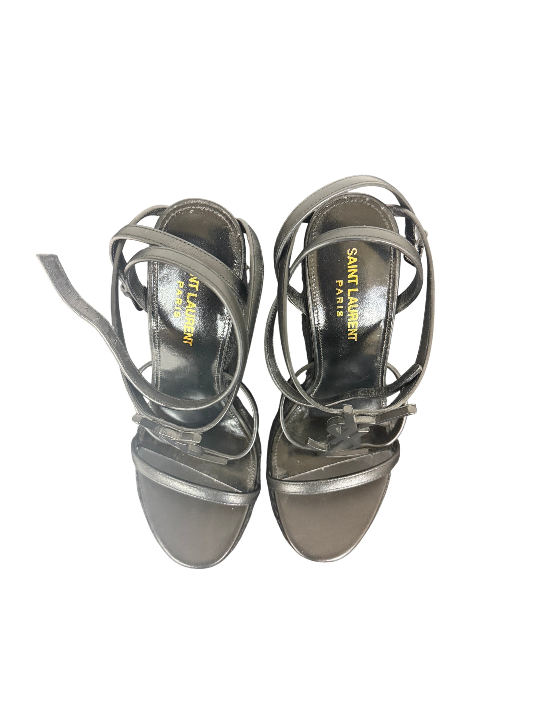 Saint Laurent Cassandra 105mm Espadrille Wedge Sandals