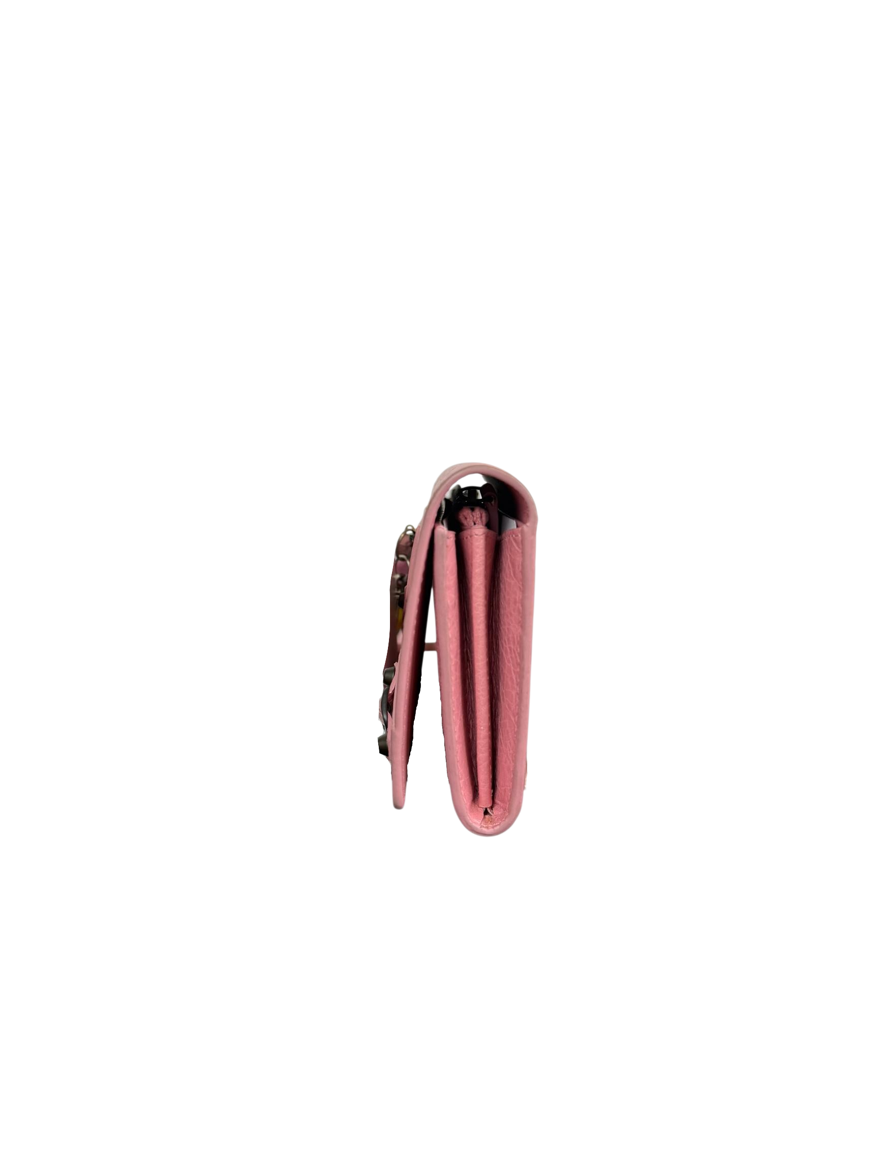 Balenciaga Le City Charm Textured Leather Long Wallet