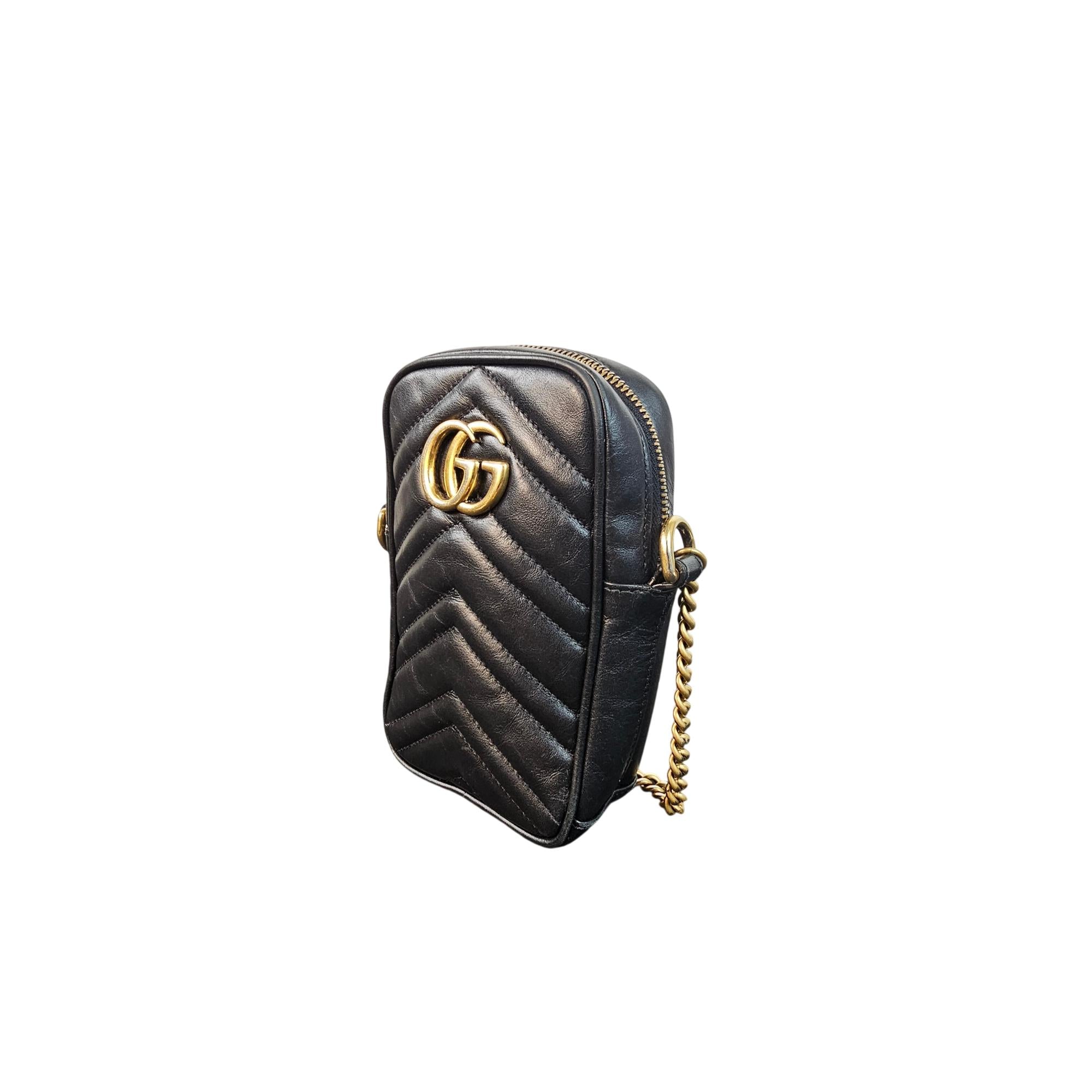 Gucci GG Marmont Matelassé Mini Phone Crossbody