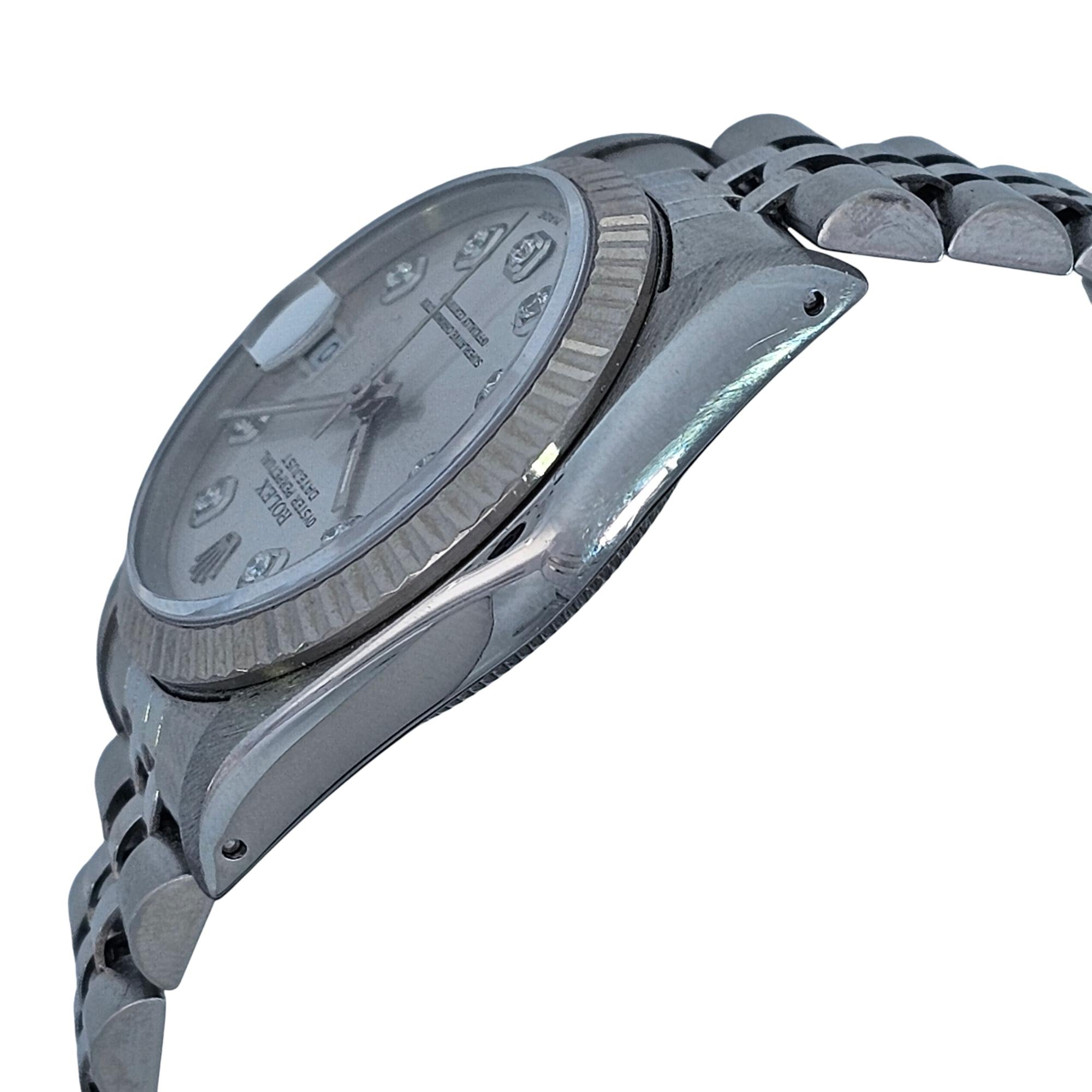Rolex Oyster Perpetual Datejust 31mm SS 1990 Silver & Diamond Dial, 68274