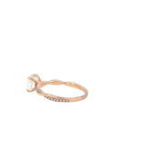 14k Rose Gold Moonstone Ring with Stone Accents
