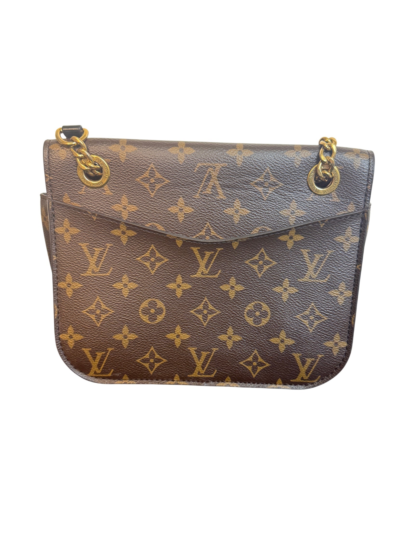 Louis Vuitton Passy Monogram Canvas Leather Chain Shoulder Bag