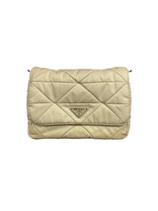 Prada Desert Beige Padded Re-Nylon Flap Shoulder Bag