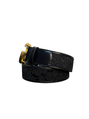 Gucci GG Marmont Thin Belt in Black Leather