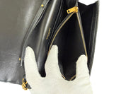 Yves Saint Laurent Cassandre Black Quilted Leather Wallet On Chain