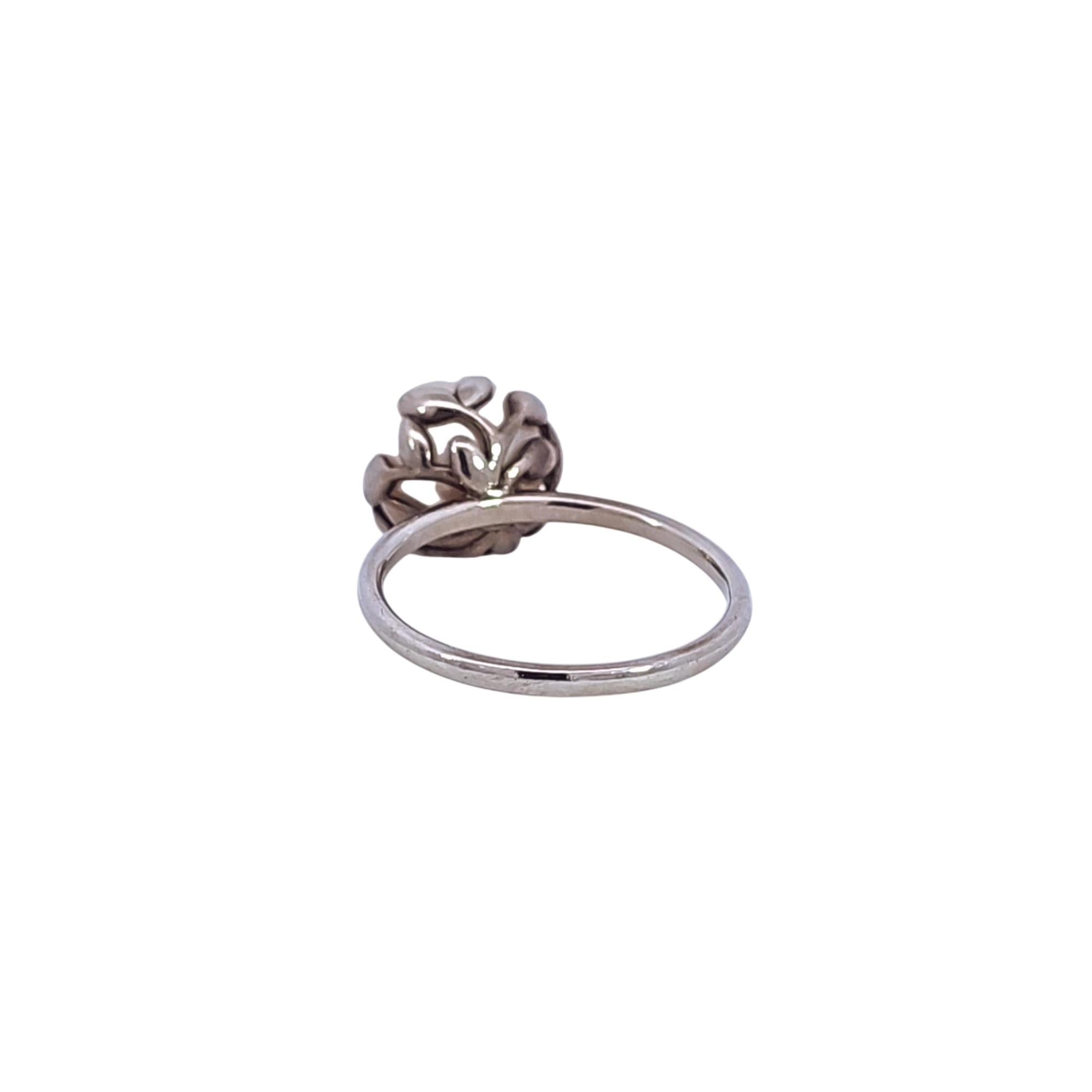 Tiffany & Co. Retired Paloma Picasso Olive Leaf Pearl Sterling Silver Ring