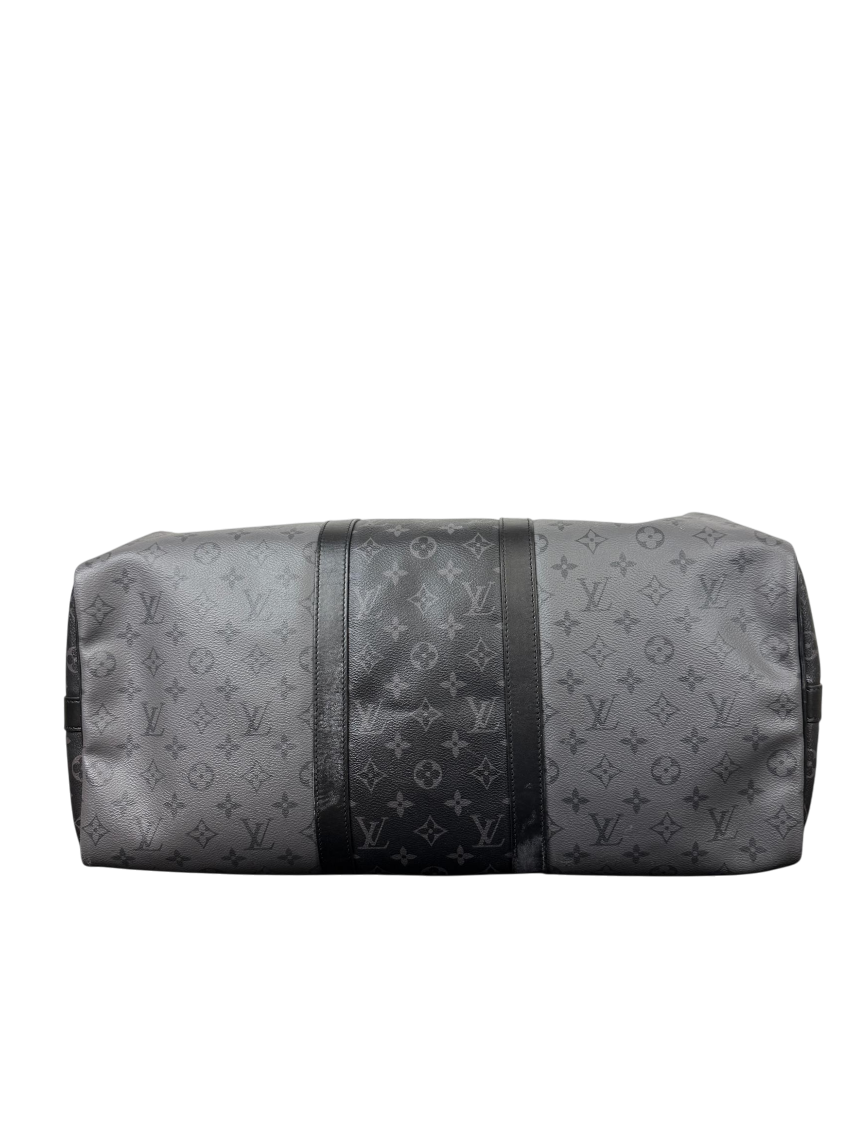 Louis Vuitton Keepall Bandoulière 50 Monogram Eclipse Duffle Bag