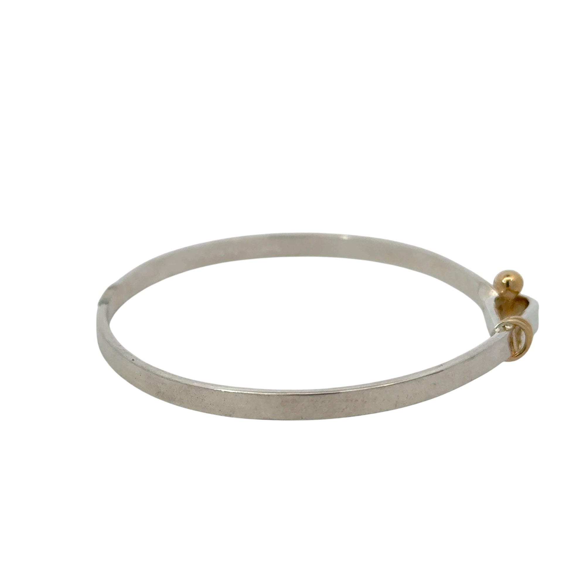 Sterling Silver and 18k Yellow Gold Hook and Eye Bangle Bracelet Tiffany & Co. 925, 18k