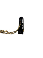 Chanel Boy Black Quilted Caviar Leather Wallet on Chain (WOC) with Gold Hardware