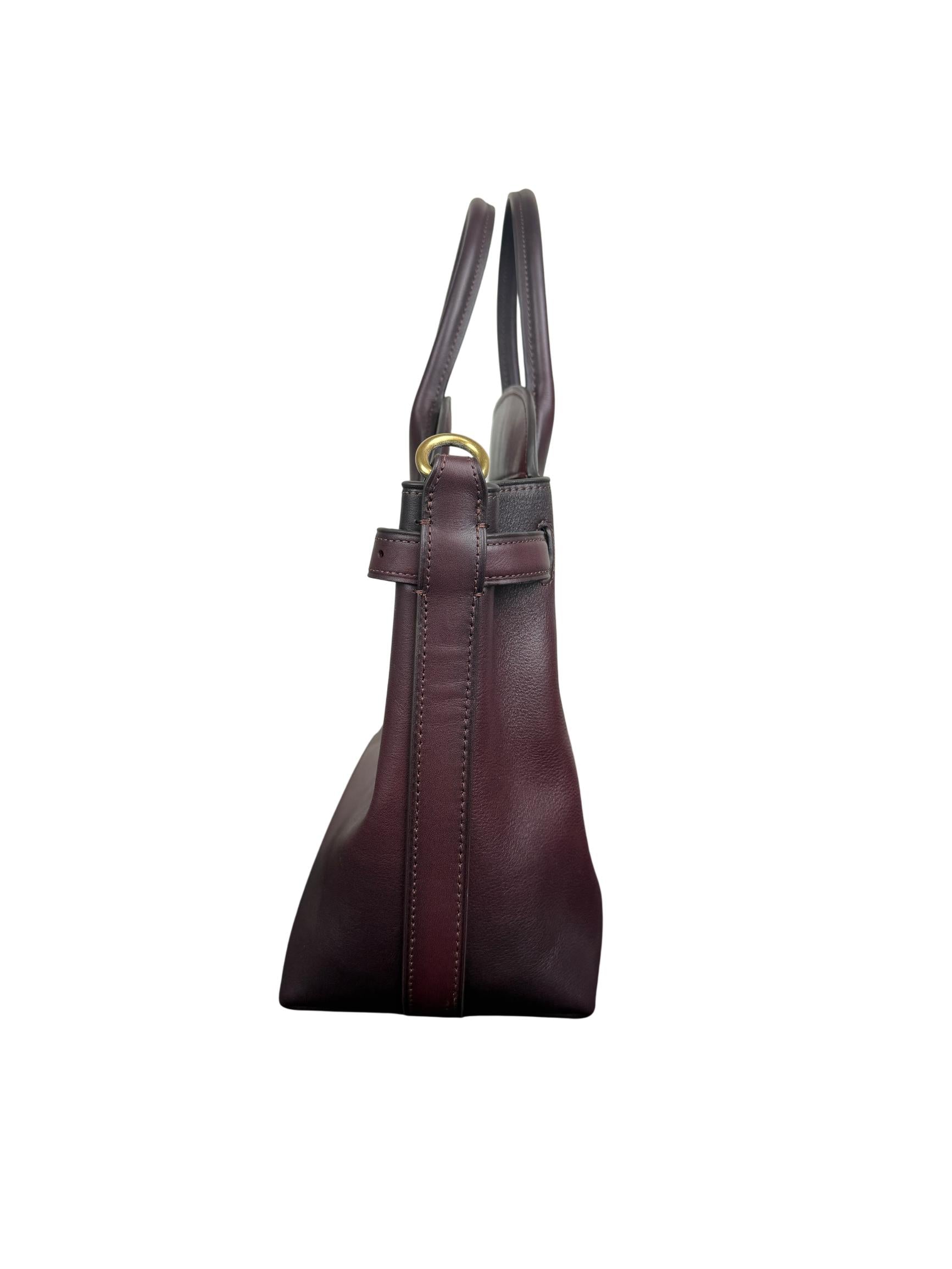 Coach Empire Carryall Bag 40 Merlot Natural Grain Leather Handbag