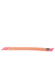 Versace Pink and Yellow Silk Twilly Scarf with White Polka Dot Ends