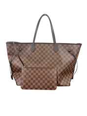 Louis Vuitton Neverfull GM Damier Ebene Canvas Large Tote Bag