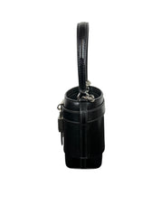 Givenchy Micro Shark Lock Box Calfskin Leather Bucket Bag, Black