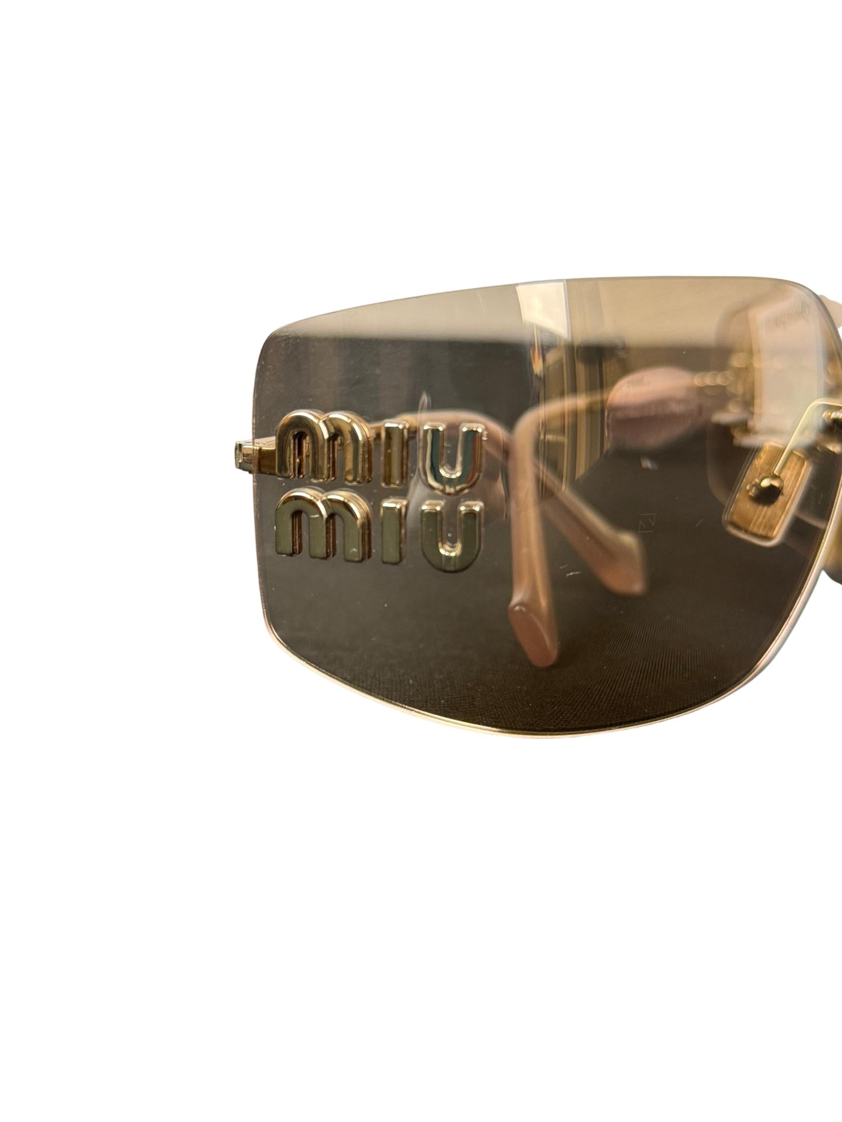 Miu Miu SMU54Y Pink and Rose Gold Metal Aube Sunglasses