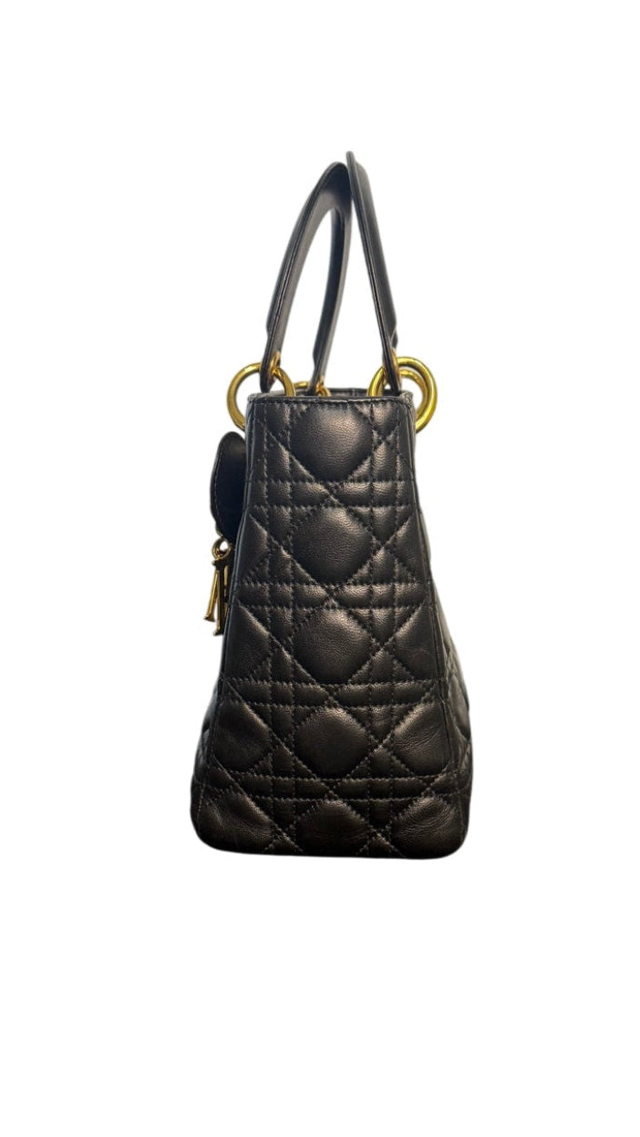 Dior Lady Dior Cannage Medium Lambskin Handbag