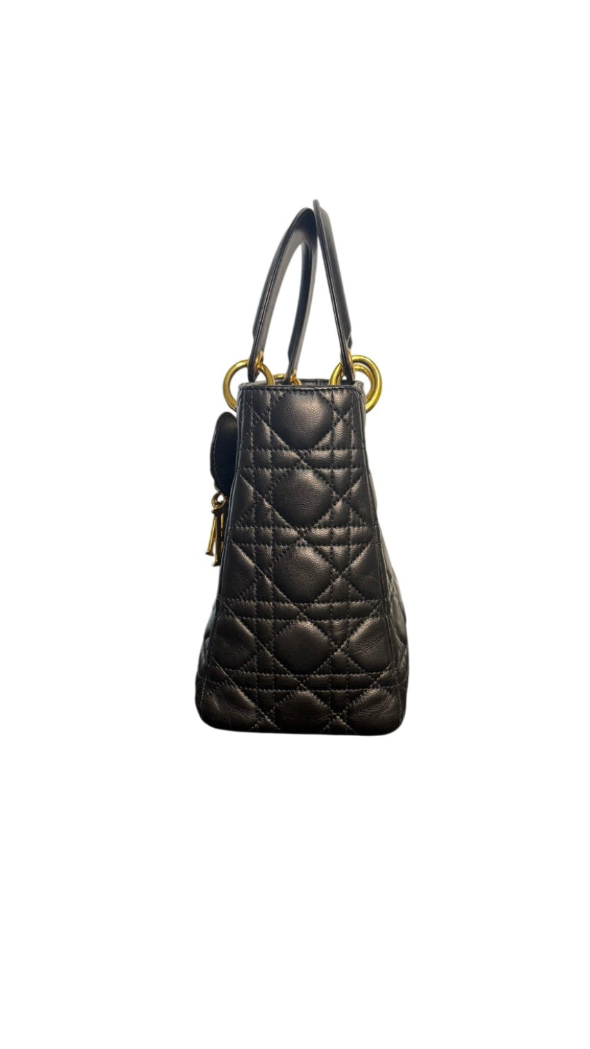 Dior Lady Dior Cannage Medium Lambskin Handbag