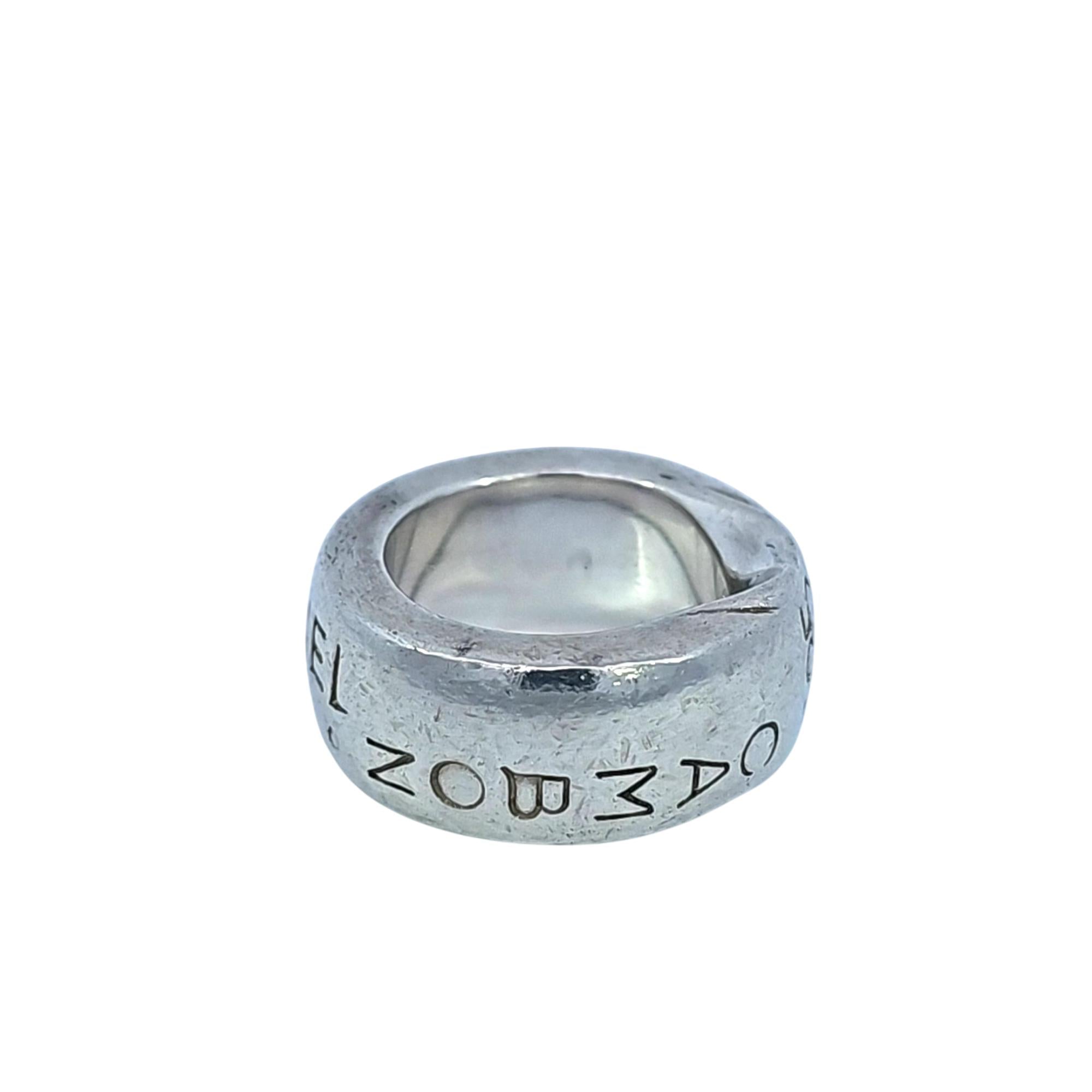Chanel Cambon Silver 925 Rue Engraved Band Ring