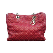 Christian Dior Lady Dior Large Cannage Quilted Lambskin Leather Tote Bag