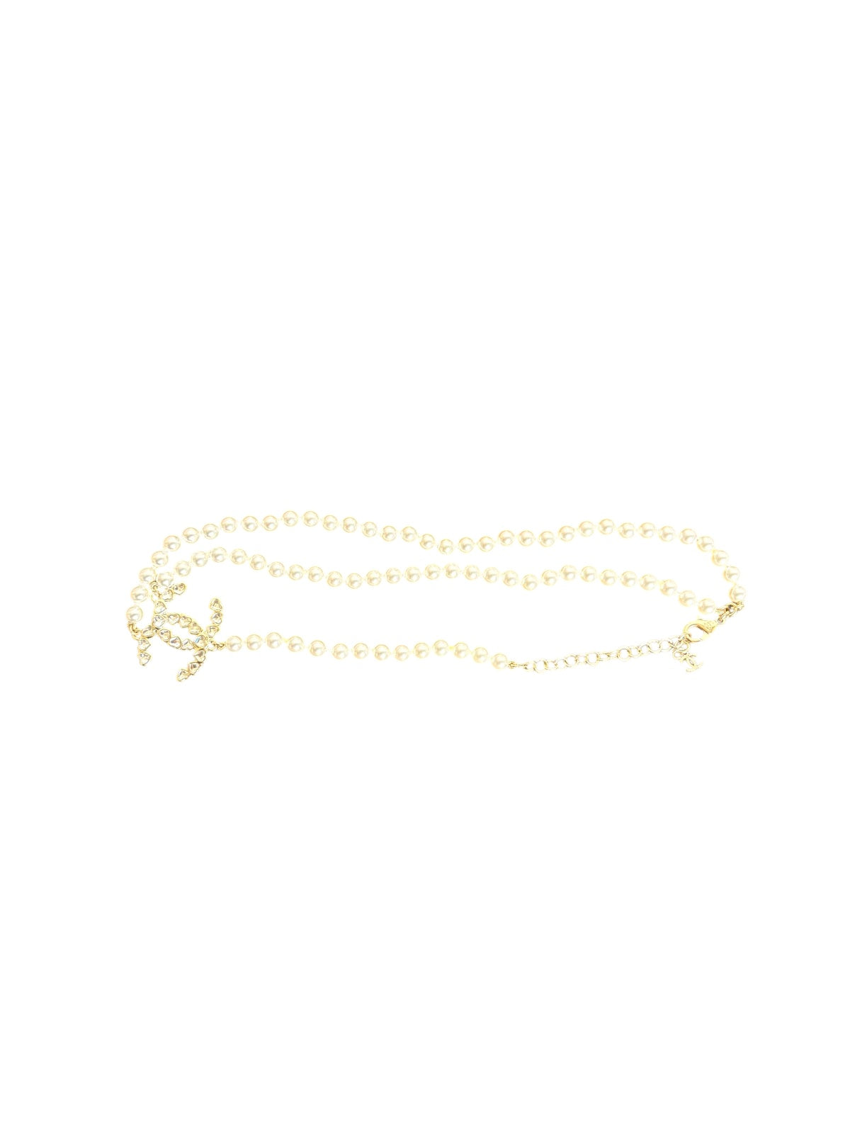 Pearl Necklace with Crystal CC Logo Pendant Chanel