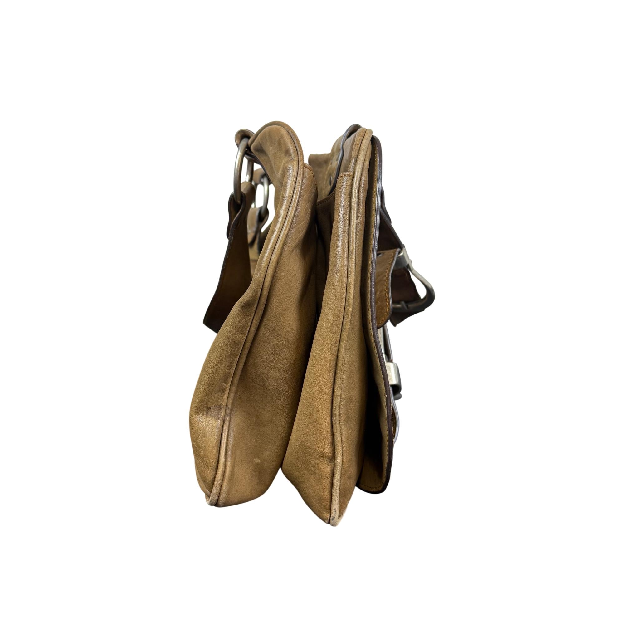 Christian Dior Gaucho Brown Leather Shoulder Bag