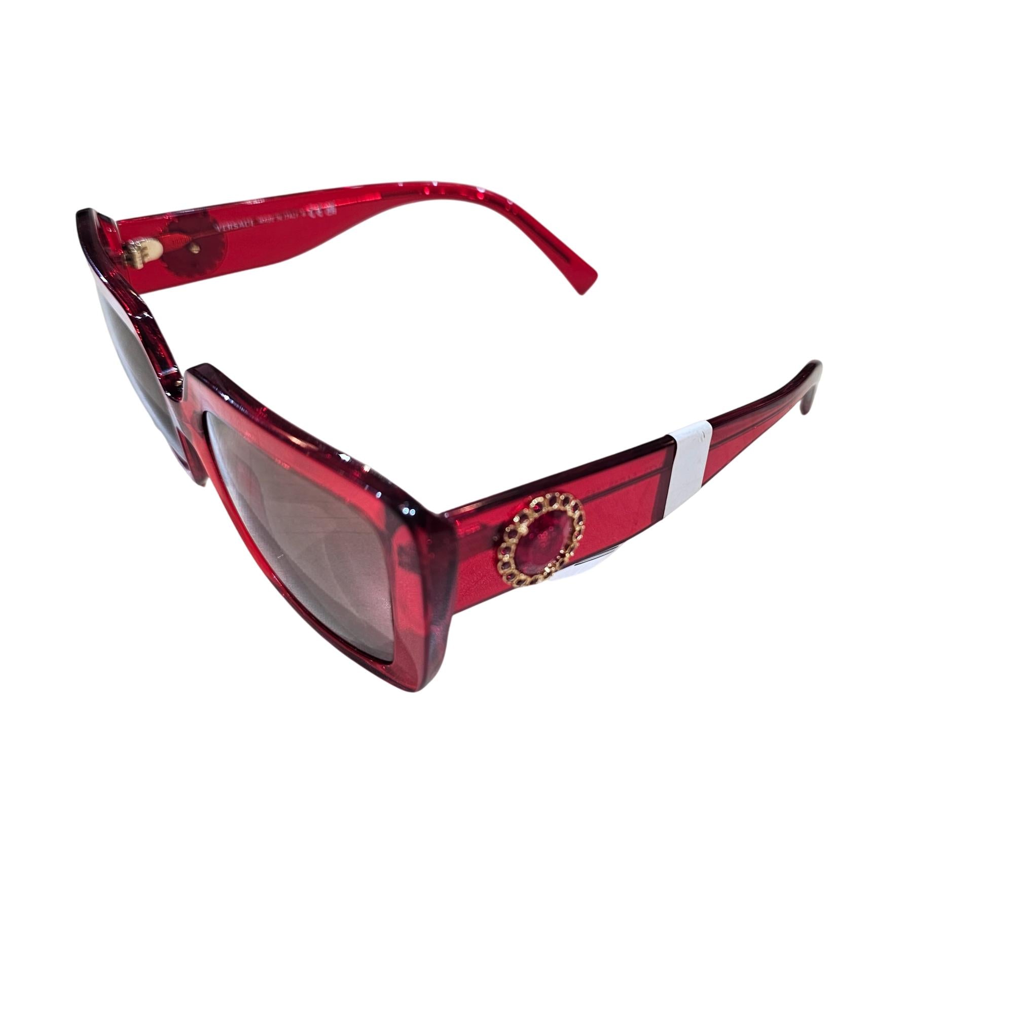 Versace Medusa Insignia VE4384B Red Square Sunglasses