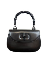 Gucci Bamboo 1947 Black Leather Handbag