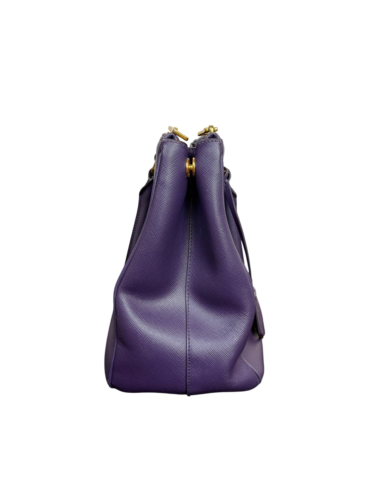 Prada Saffiano Lux Galleria Tote Bag Viola Purple Leather Gold Hardware