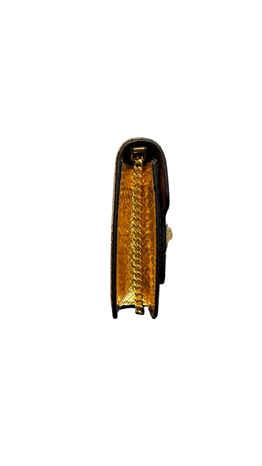 Tom Ford Gold Metallic Python Embossed Shoulder Bag