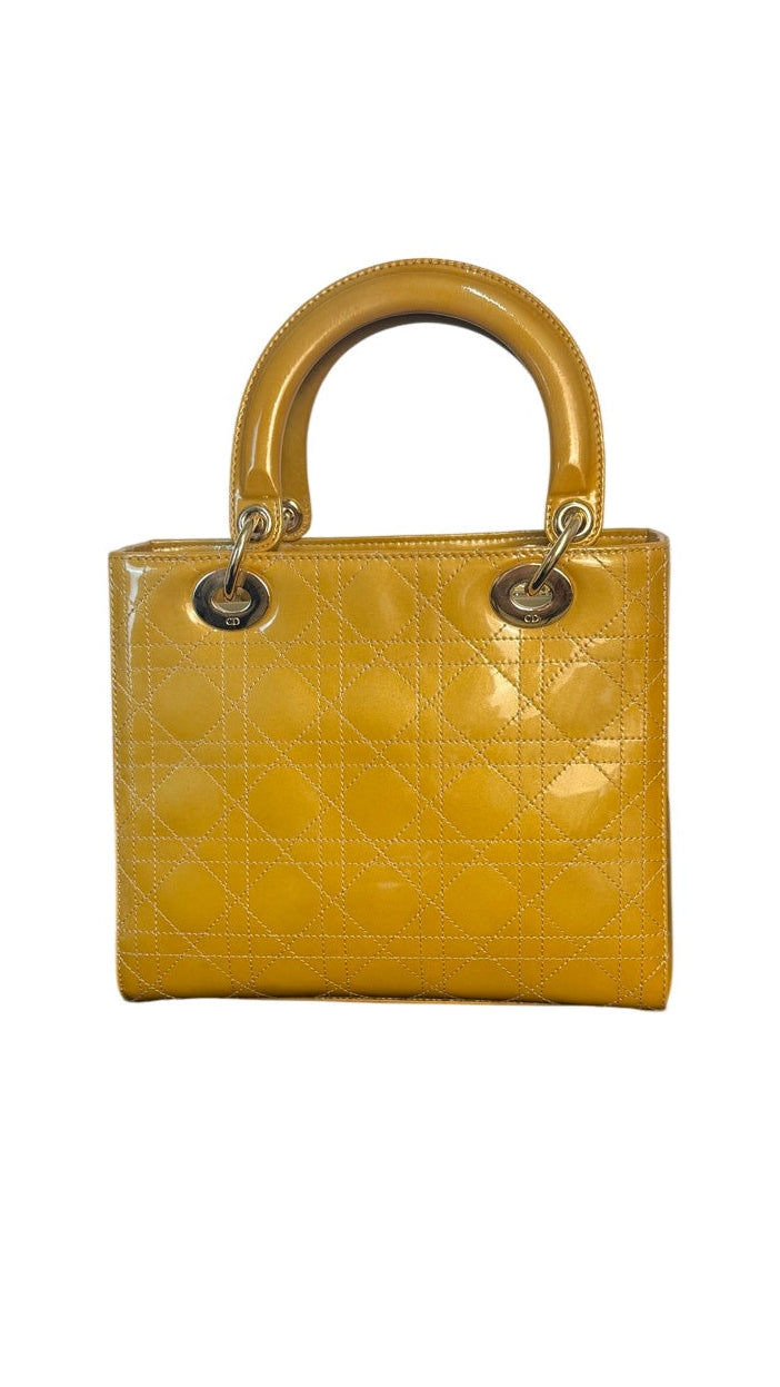 Dior Lady Dior Patent Leather Handbag