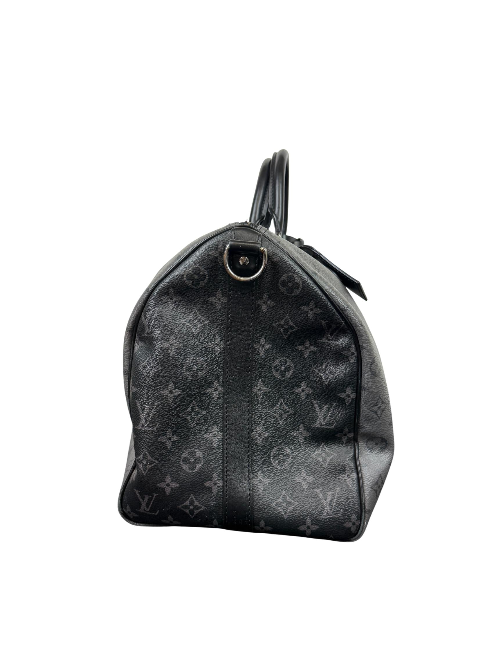 Louis Vuitton Keepall Bandoulière 50 Monogram Eclipse Duffle Bag