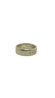Tiffany & Co. "Please Return To" Sterling Silver Band Ring with Diamond Accents