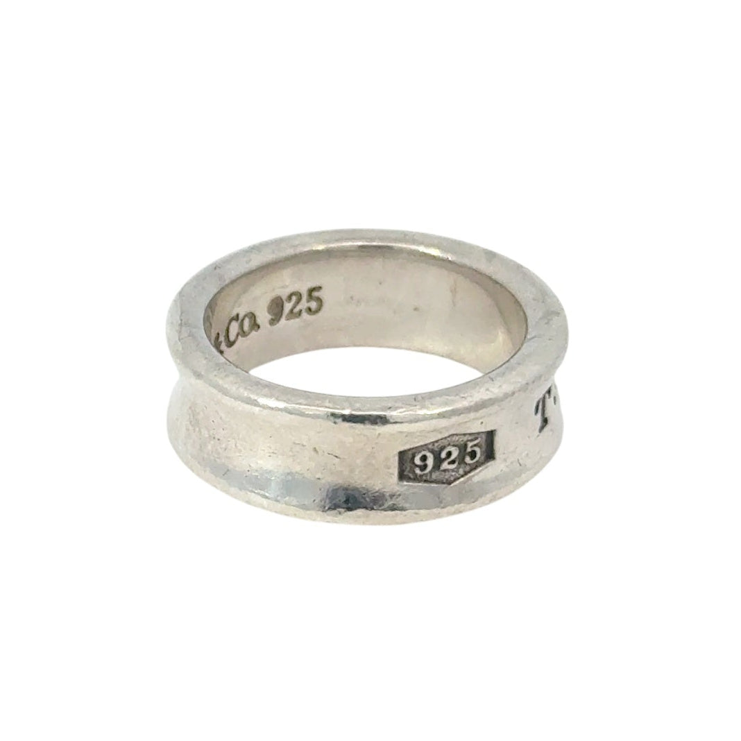 1837 Sterling Silver Band Ring, 6.8mm Wide, Vintage 1997 Tiffany & Co. 925