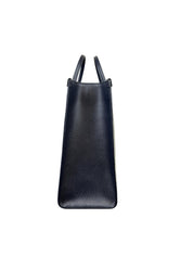 Gucci GG Supreme Canvas Medium Tote Bag Navy Blue Leather