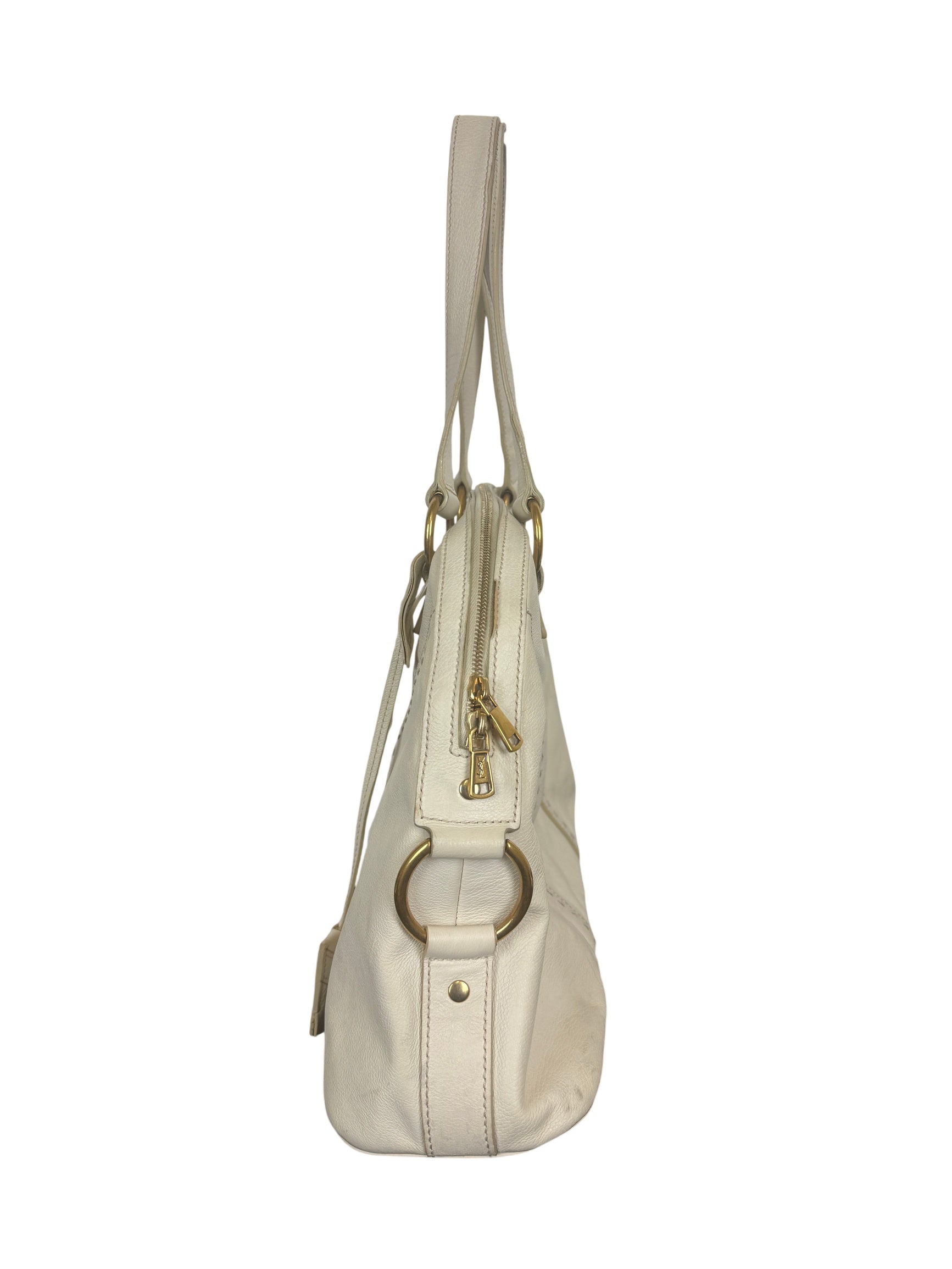 Saint Laurent Muse White Leather Satchel