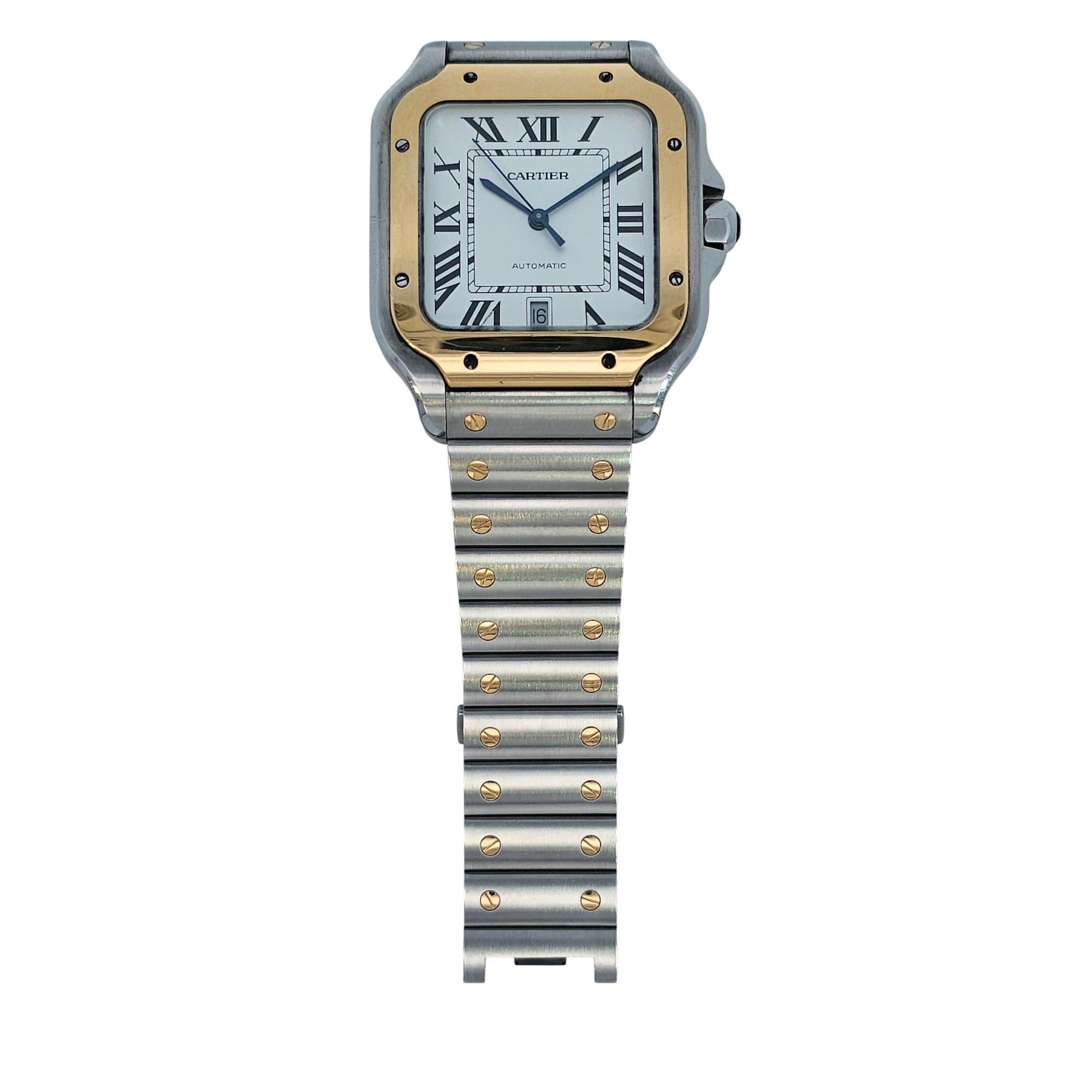 Cartier Santos de Cartier 40mm SS/18KYG 2023 White Dial W2SA0009