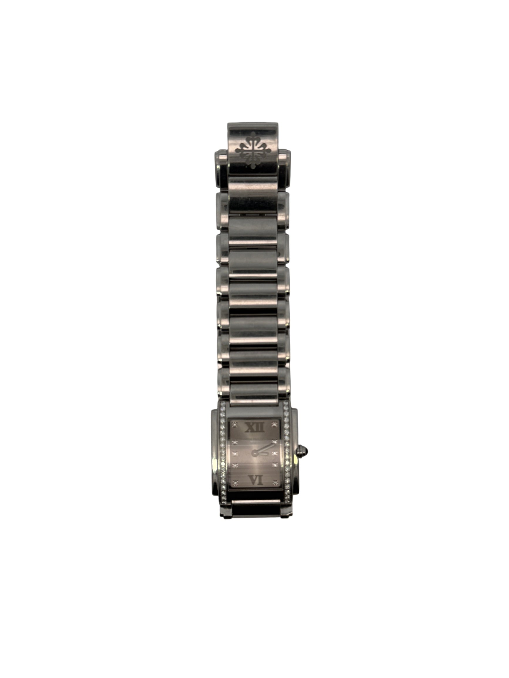 Patek Philippe Twenty~4 Ladies Watch with Diamond Bezel Stainless Steel Gray Dial 4910/10a-010