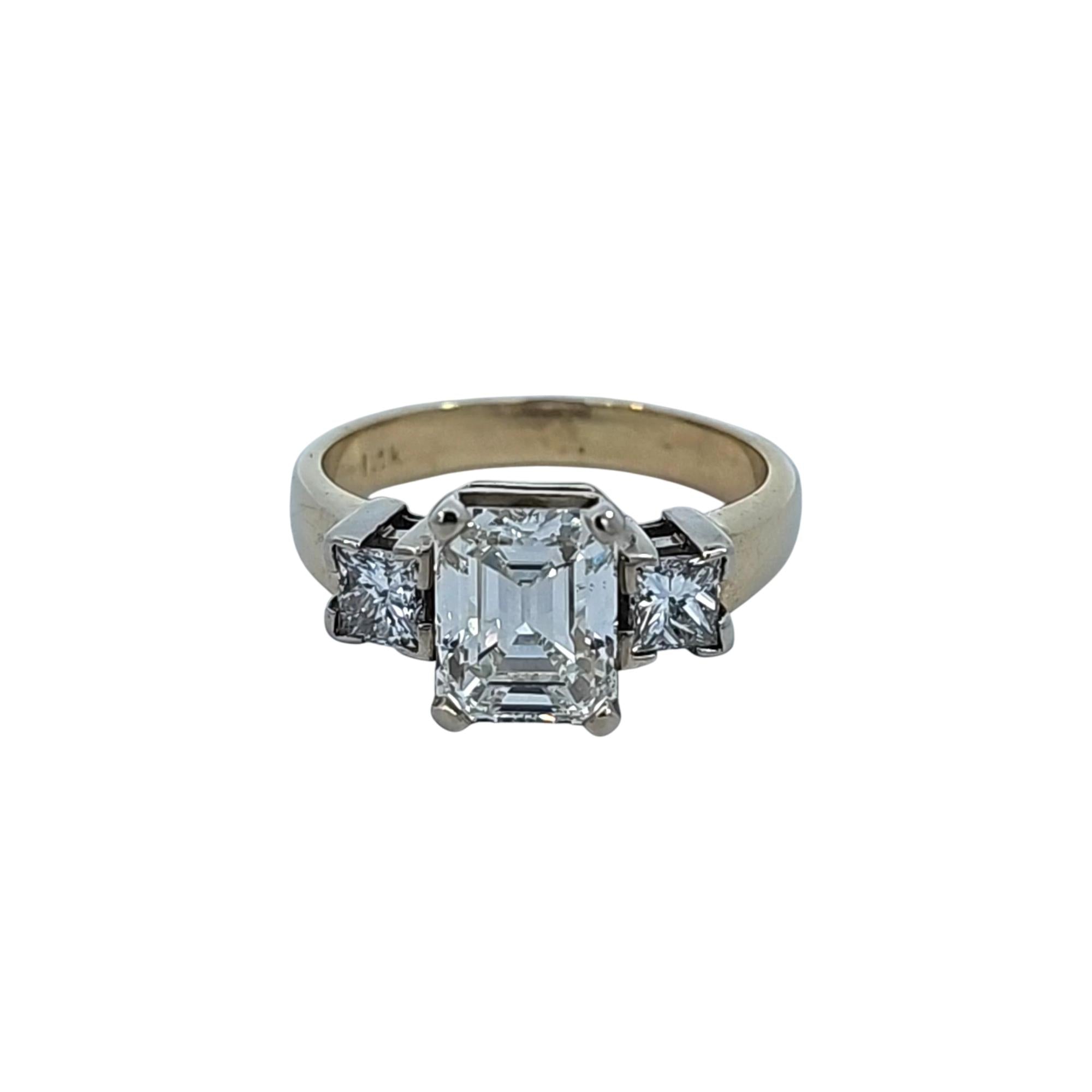 Natural Diamonds Emerald & Princess Cut 3.35tcw 14K 2-Tone Gold Ring