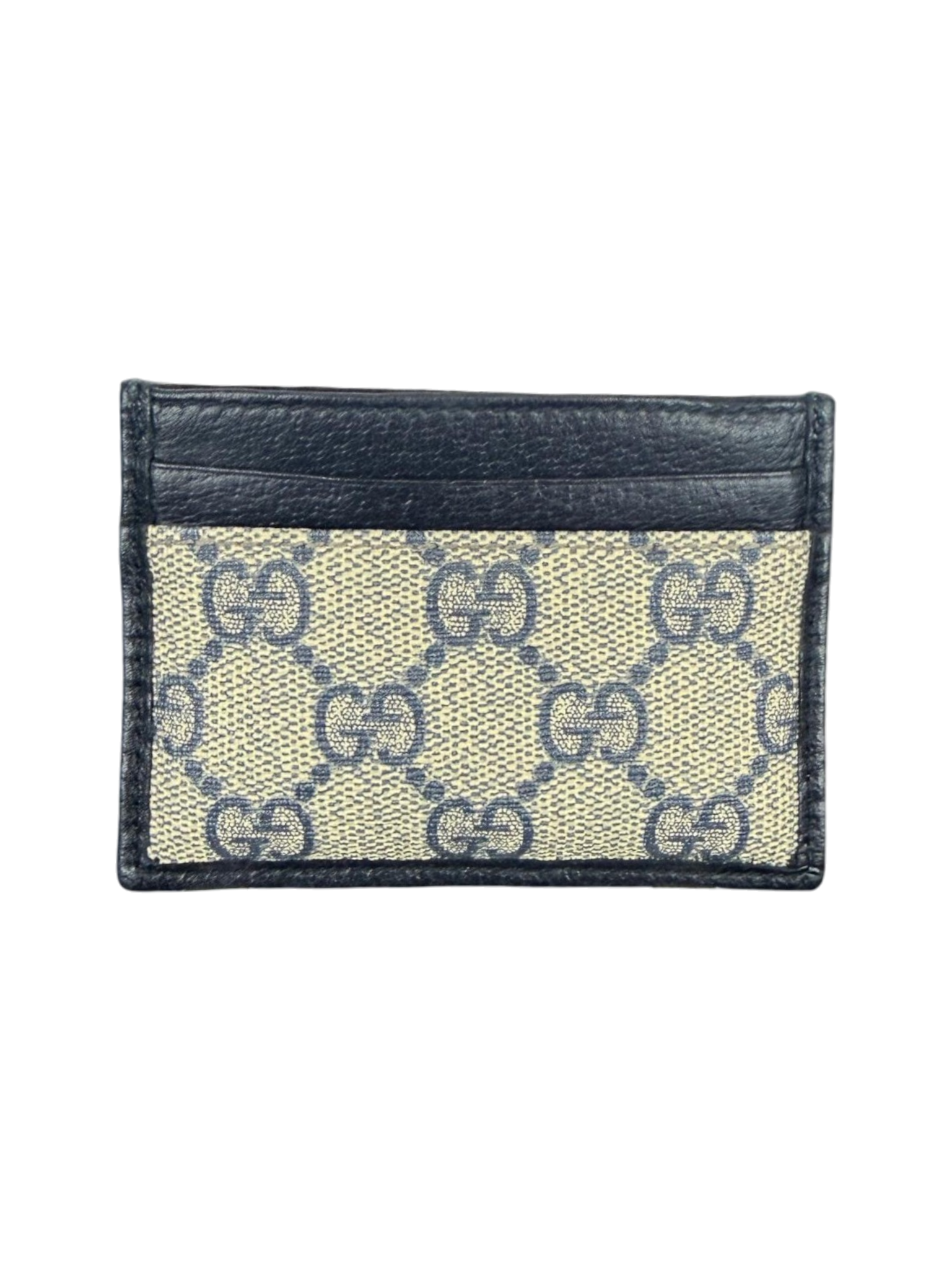 Gucci GG Supreme Blue Trim Card Case/Holder