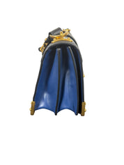 Prada Cahier Blue and Black Saffiano Leather Crossbody Bag