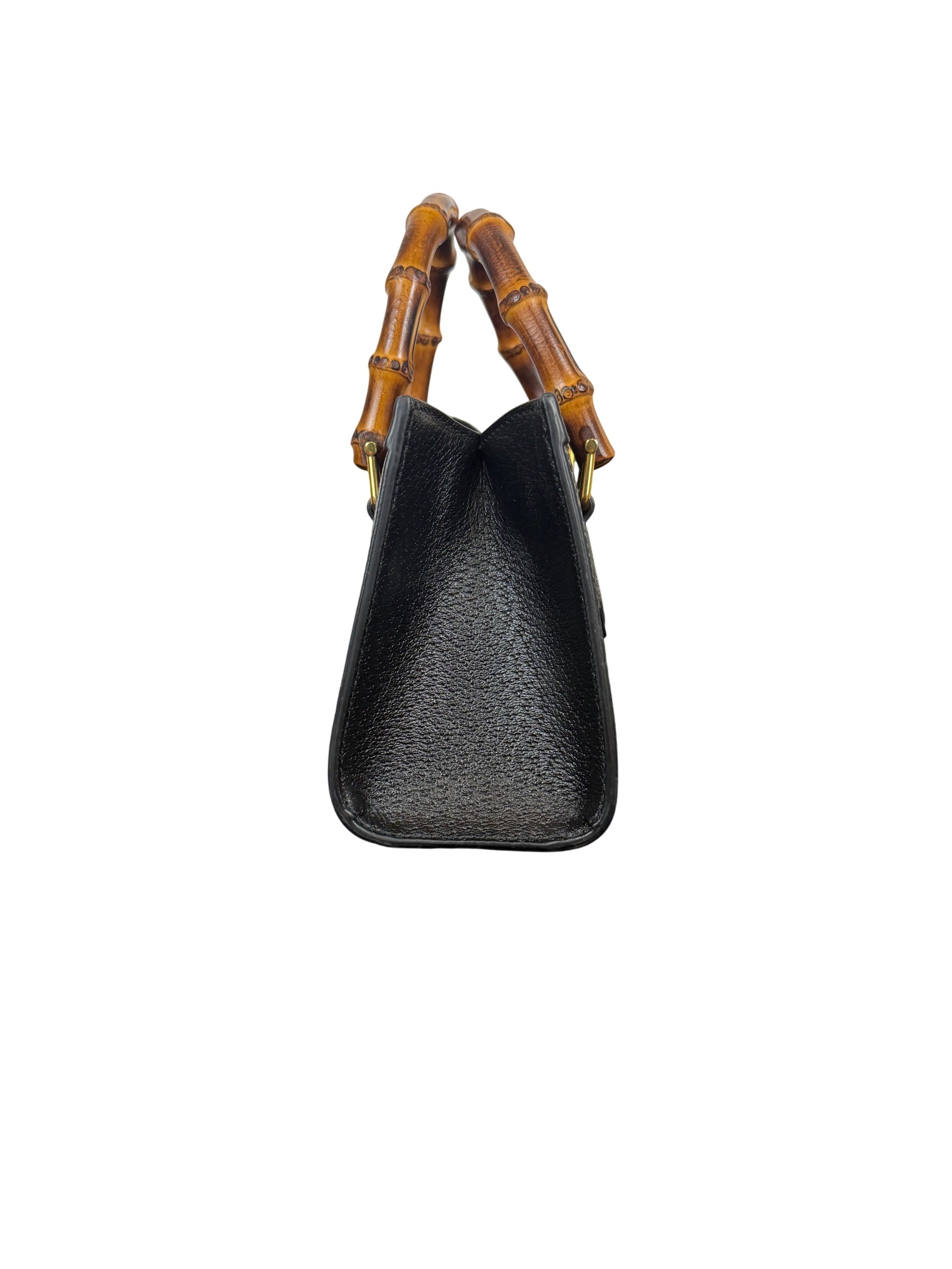 Gucci Diana East West Black Leather and Bamboo Handle Tote Bag