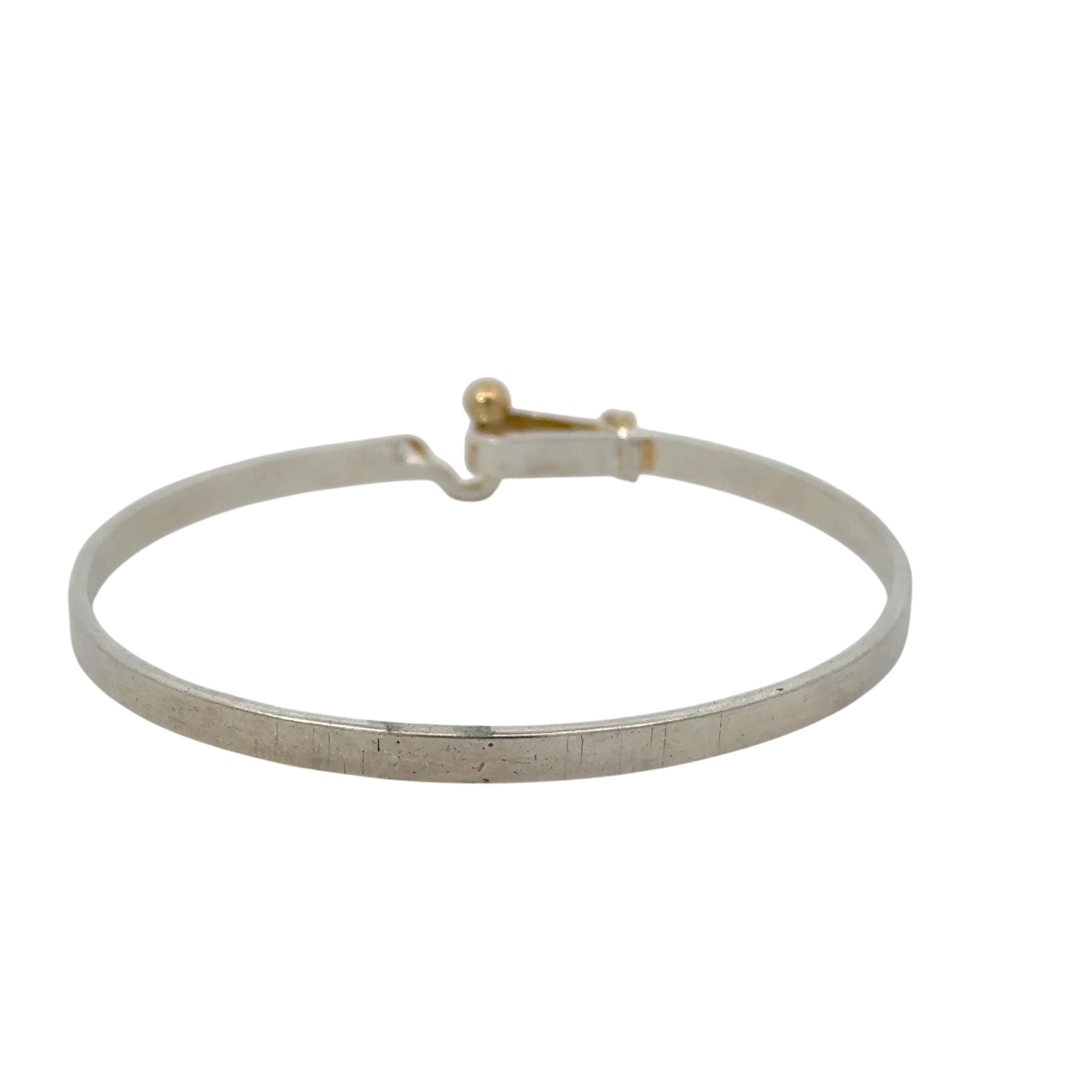 Sterling Silver and 18k Yellow Gold Hook and Eye Bangle Bracelet Tiffany & Co. 925, 18k